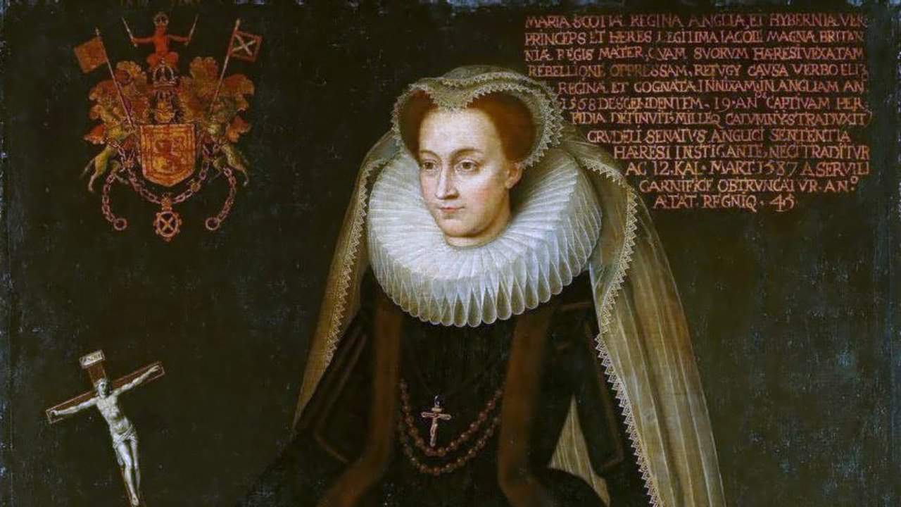 María en su cautividad en Inglaterra. Retrato anónimo del siglo XVII.