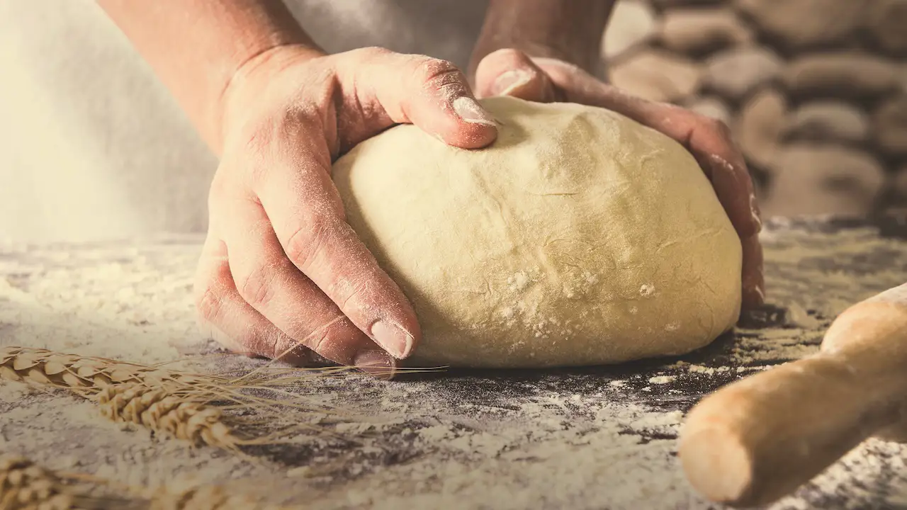 Making bread.