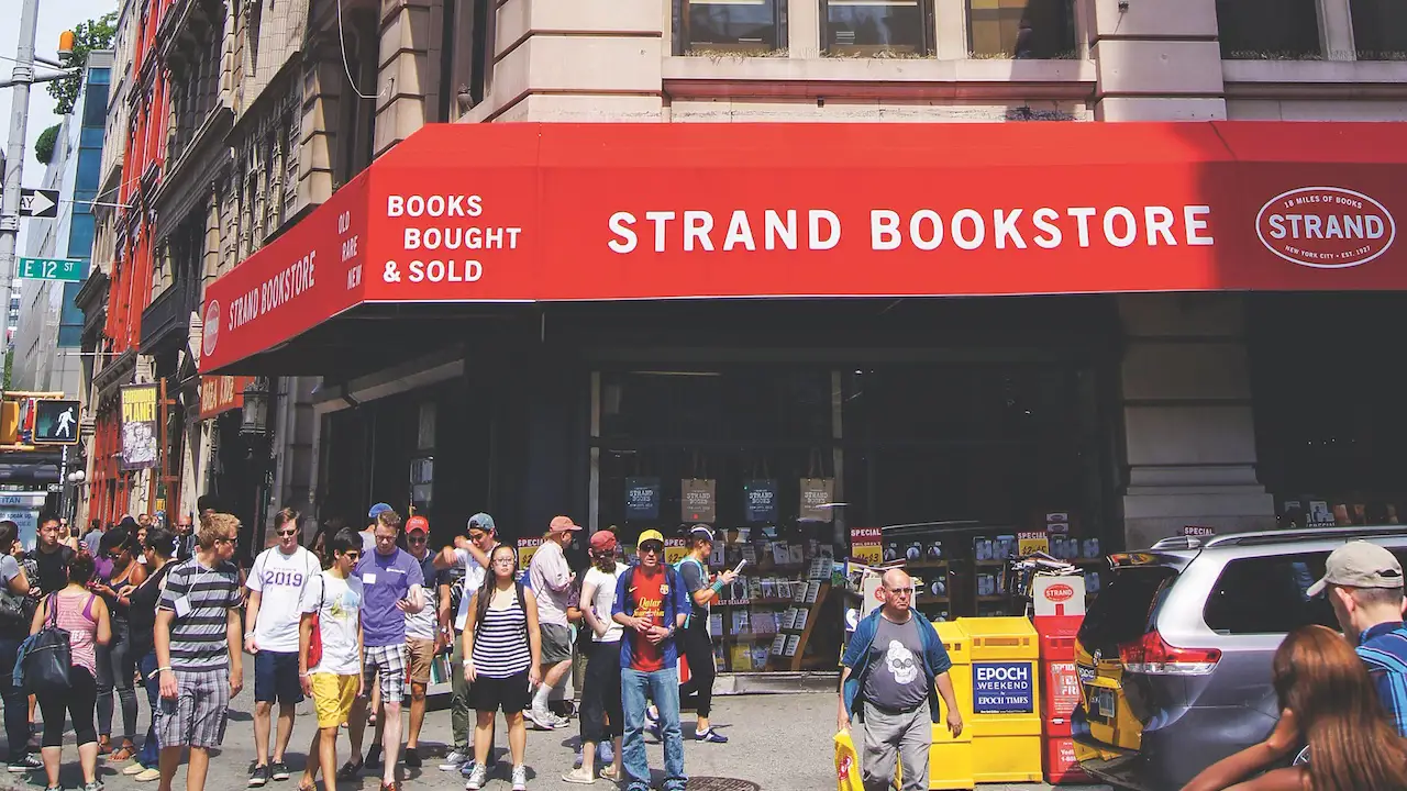 The five floor independent bookstore in the East Village neighborhood of Manhattan.