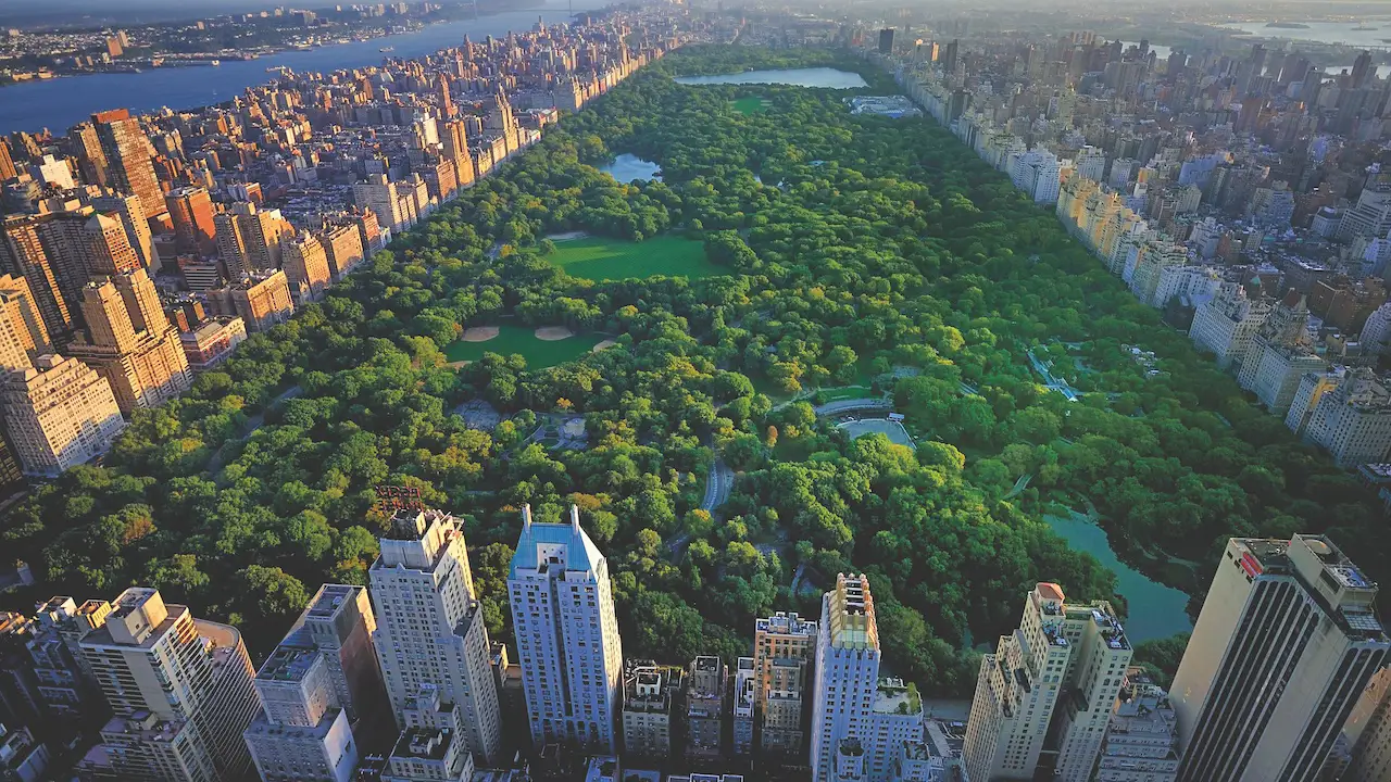 An aerial view of Central Park.