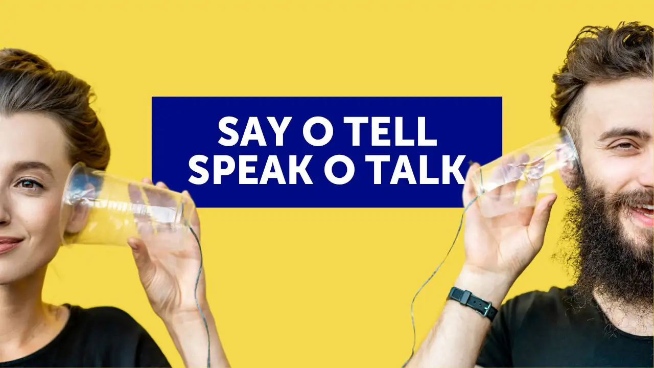 Say, tell, speak, talk