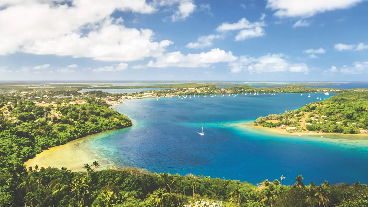 An aerial view of the archipelago.