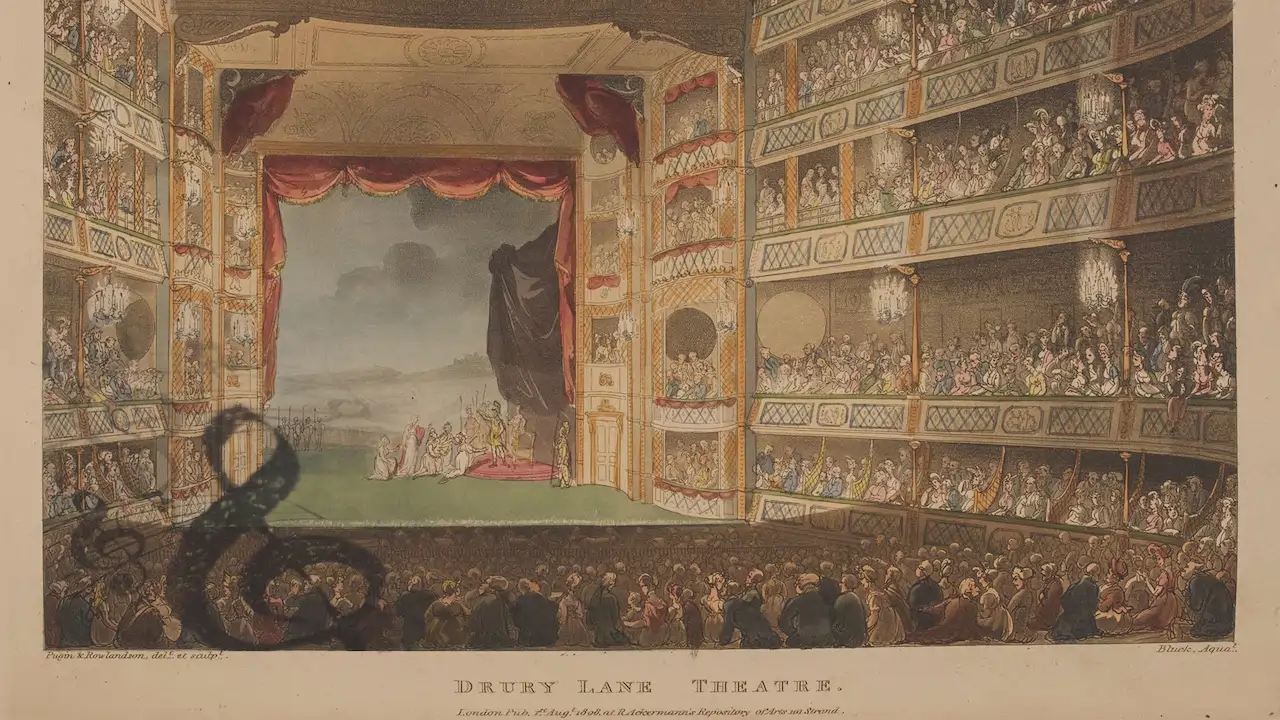 An illustration of Drury Lane Theatre in Covent Garden after it was rebuilt by Henry Holland in 1794